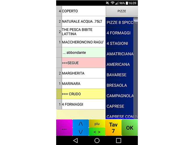 Software gestionale comande SirioTrade per camerieri con palmari Android