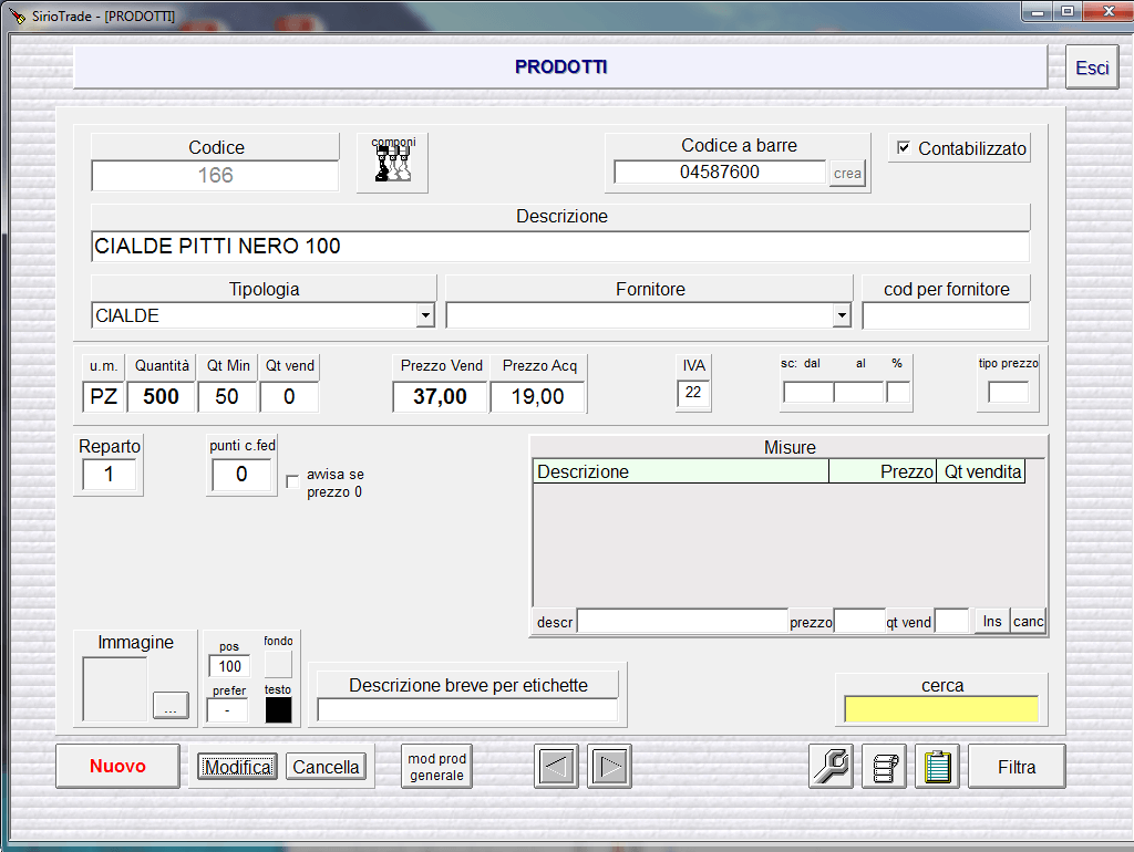 Software sistema gestionale negozio