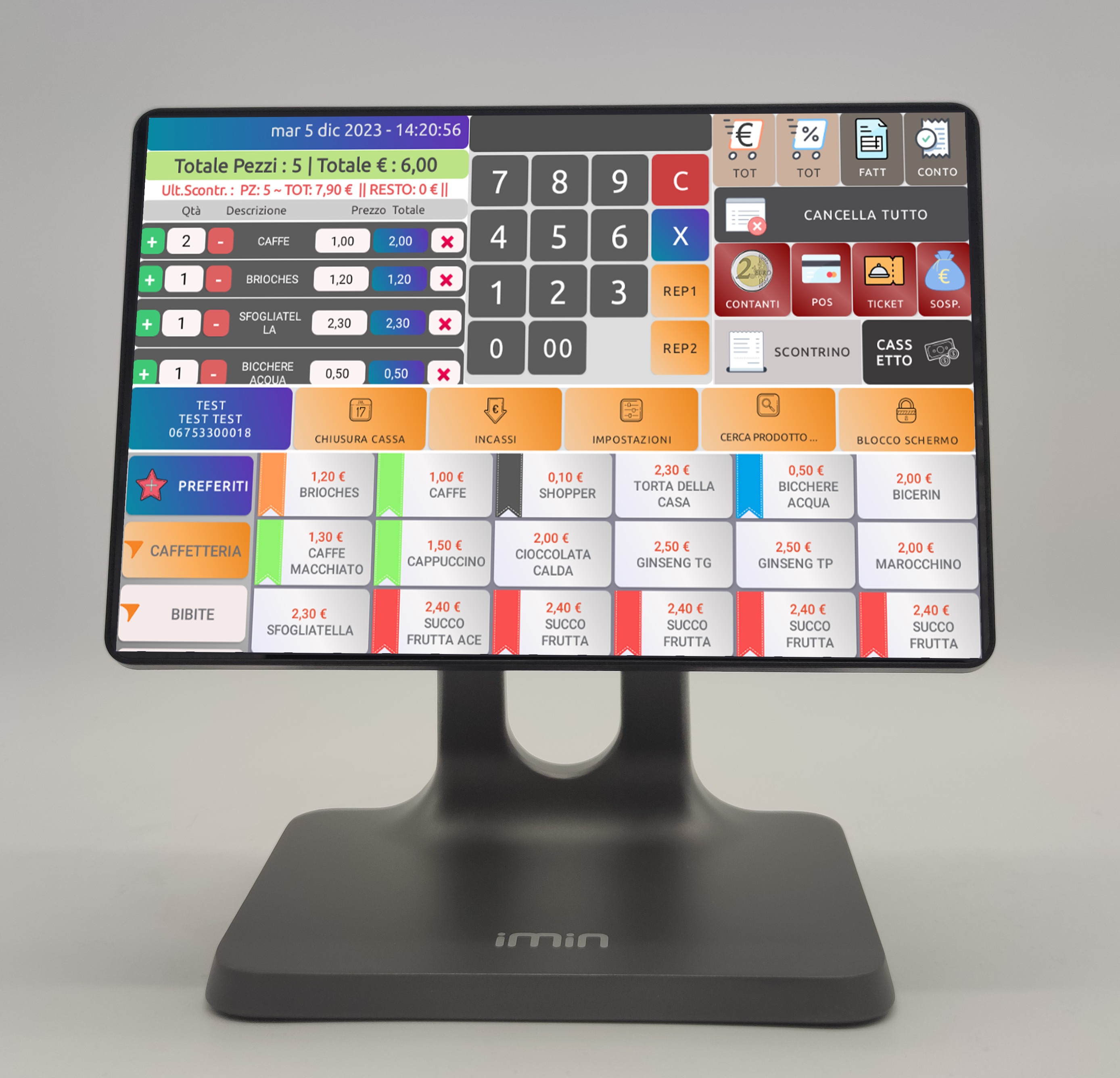 Registratore di cassa Touch Screen TELEMATICO