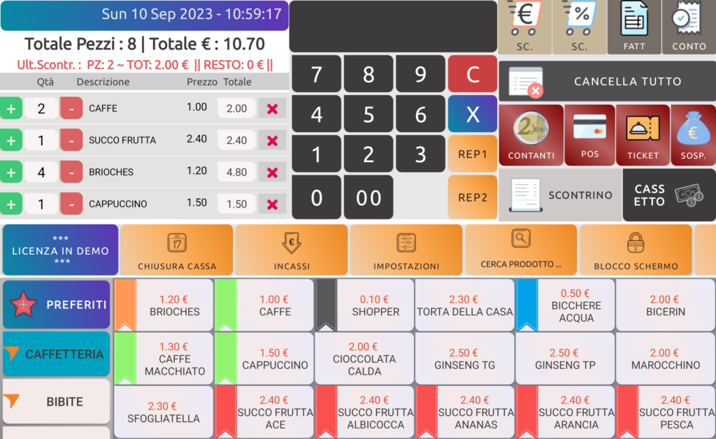 Registratore di cassa Touch Screen TELEMATICO