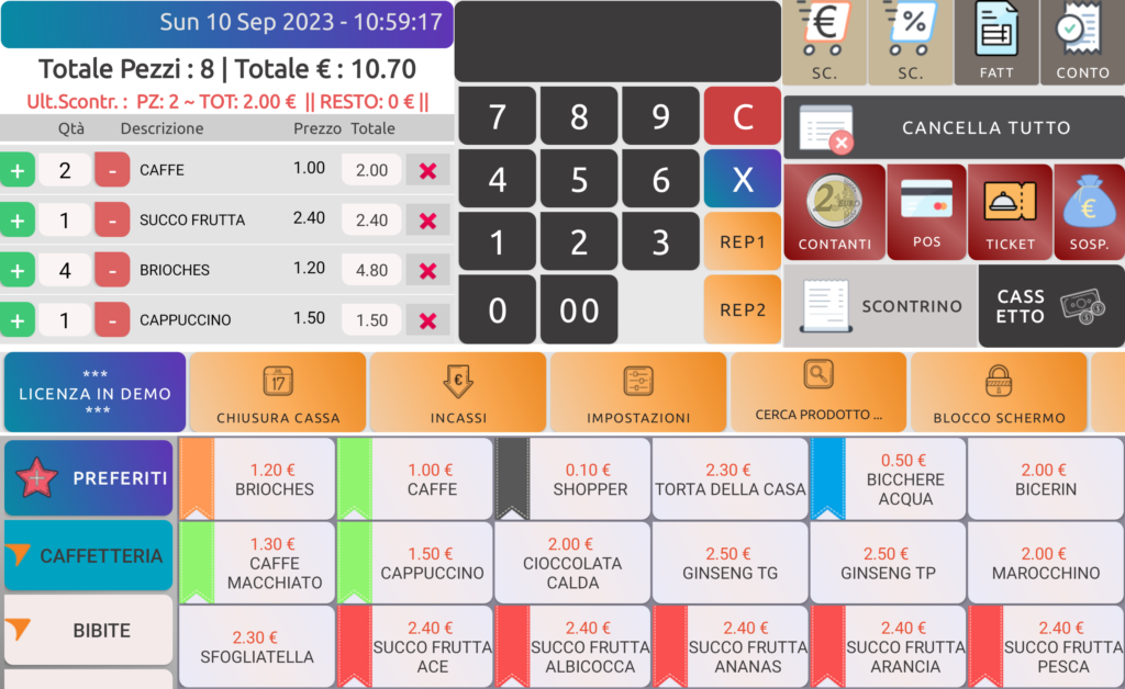 Software sistema gestionale bar caffetteria